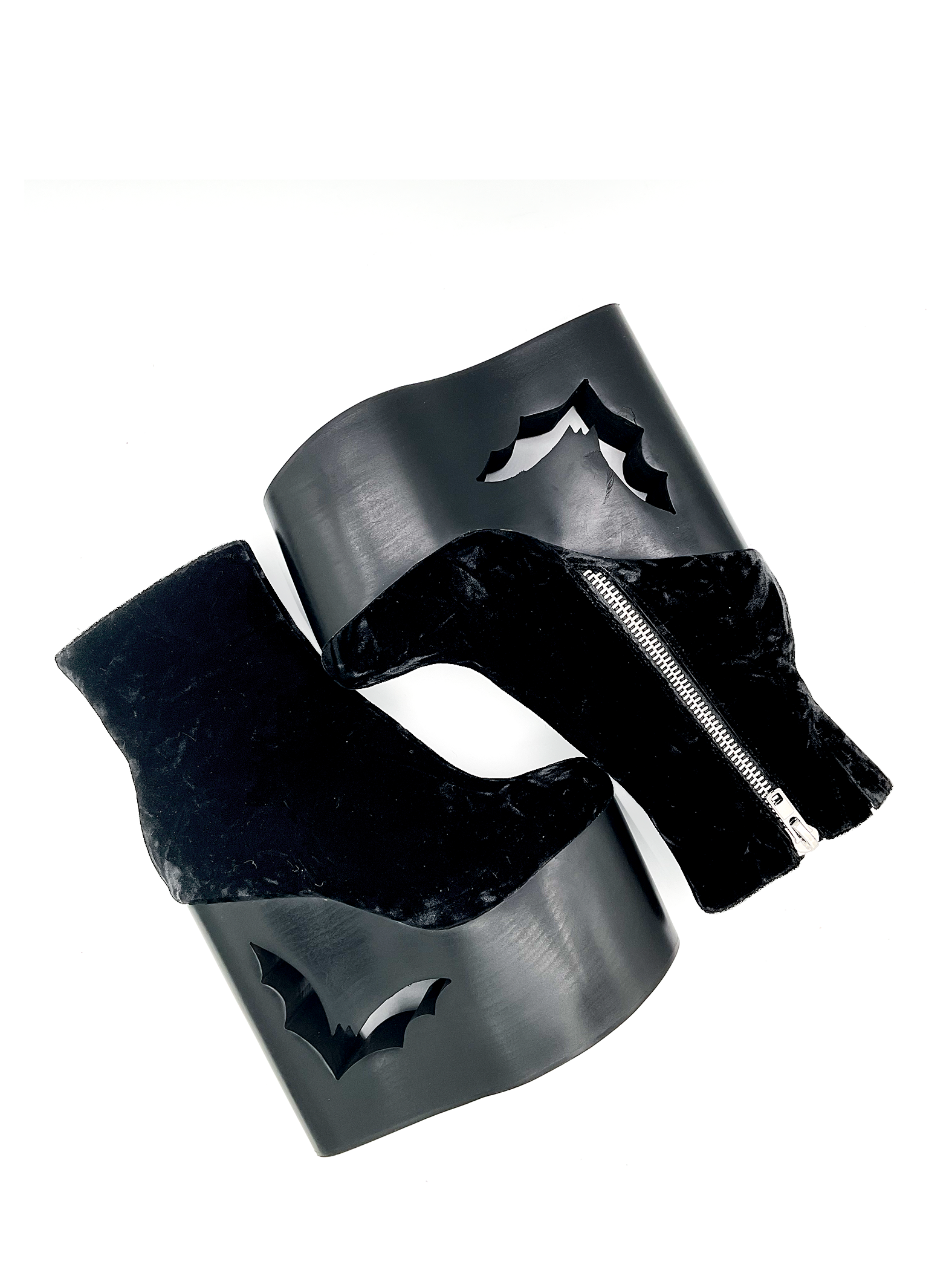 Deadwood Black Velvet Wedge Boot