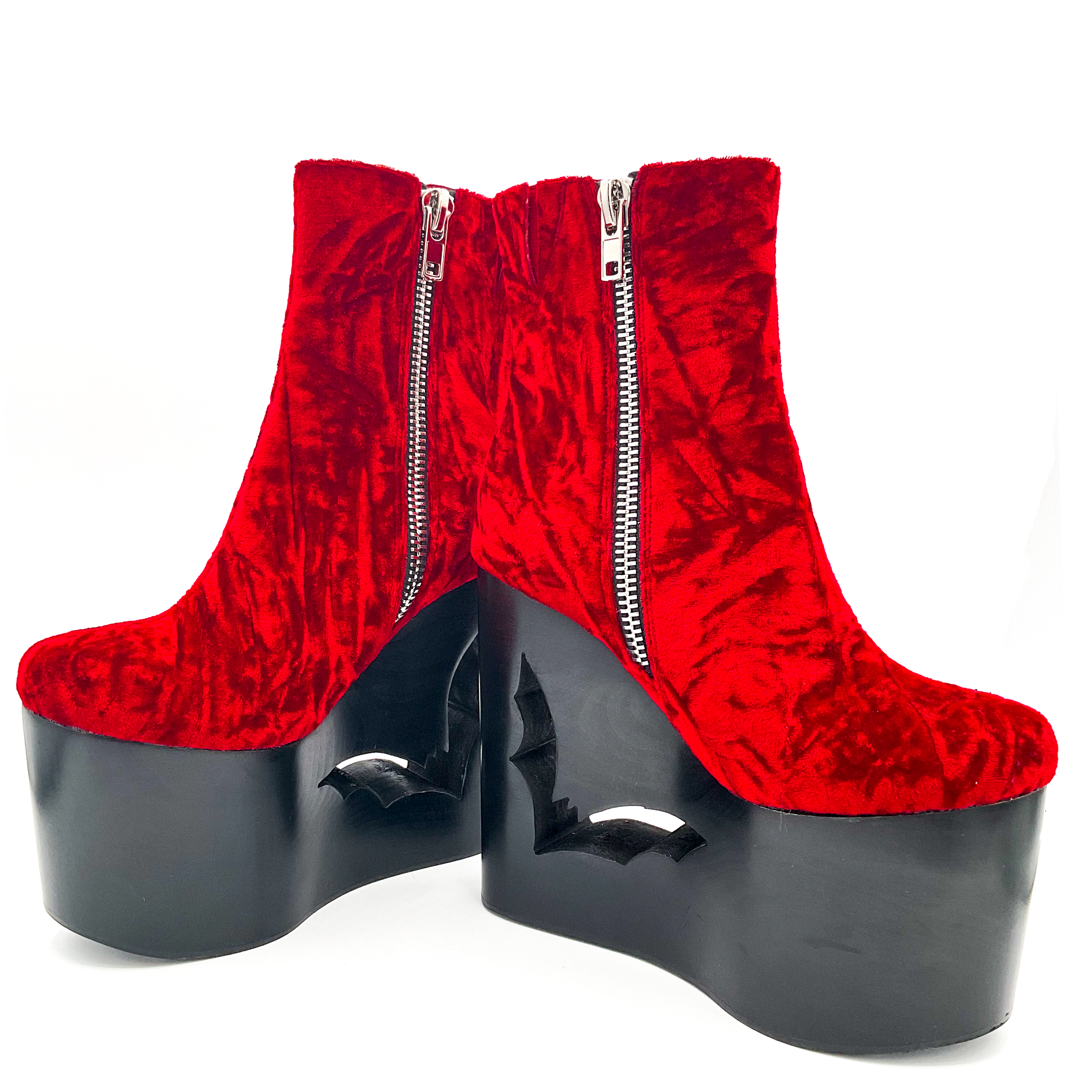 Deadwood Oxblood Velvet Wedge Boot