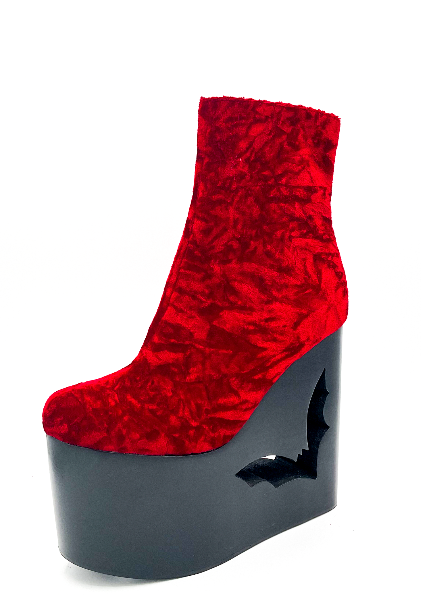 Deadwood Oxblood Velvet Wedge Boot