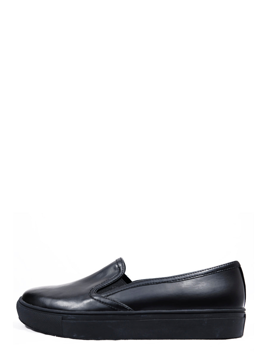 Black Vegan Leather Sneaker