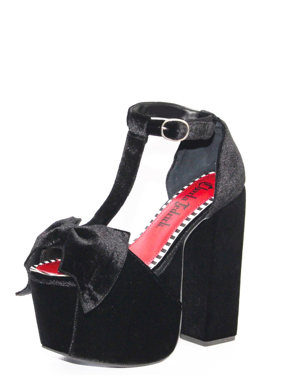 Midnight Glide Velvet Platform