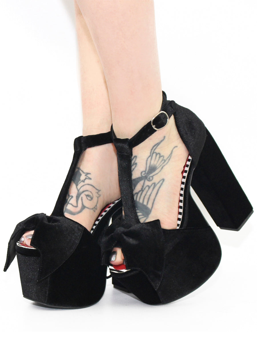 Midnight Glide Velvet Platform