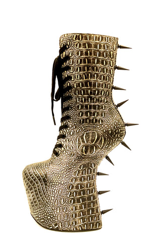 Prehistoric Gold Platform Boot - SAMPLE