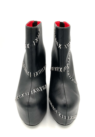 Stitches Contrast Wedge Boot