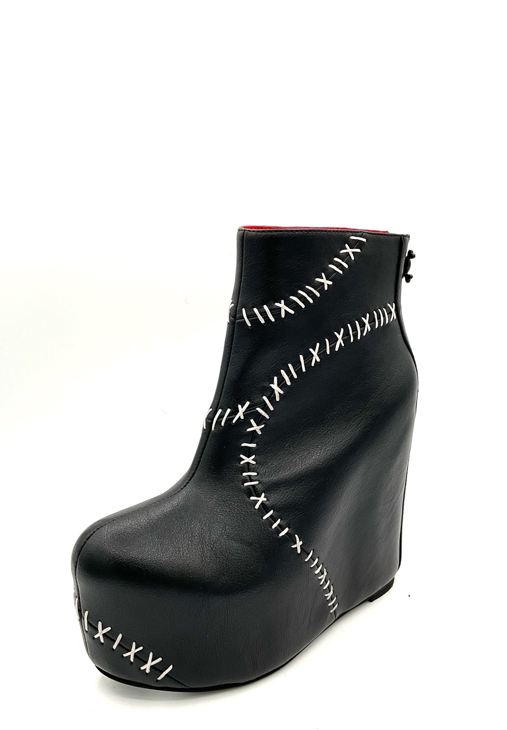 Stitches Contrast Wedge Boot