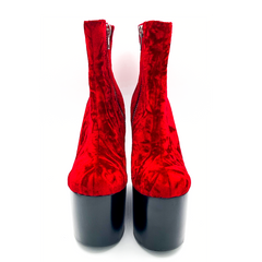 Deadwood Oxblood Velvet Wedge Boot
