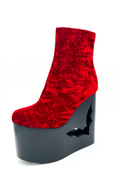 Deadwood Oxblood Velvet Wedge Boot