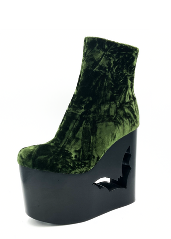 Deadwood Moss Velvet Wedge Boot